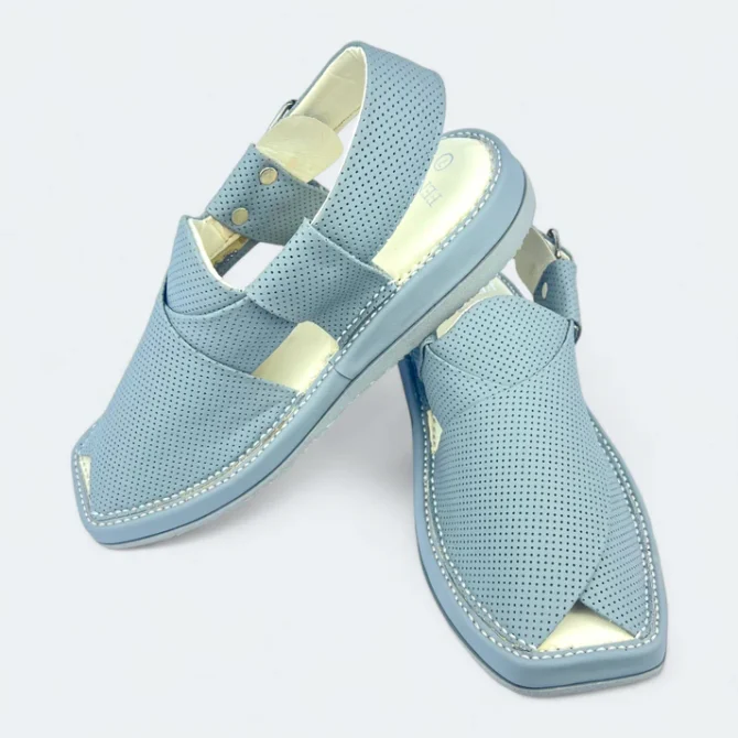 Premium Kaptan Handmade Medicated Chappal Dotted Grey