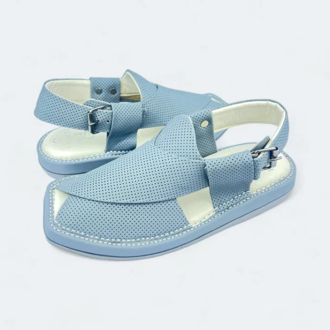 Premium Kaptan Handmade Medicated Chappal Dotted Grey