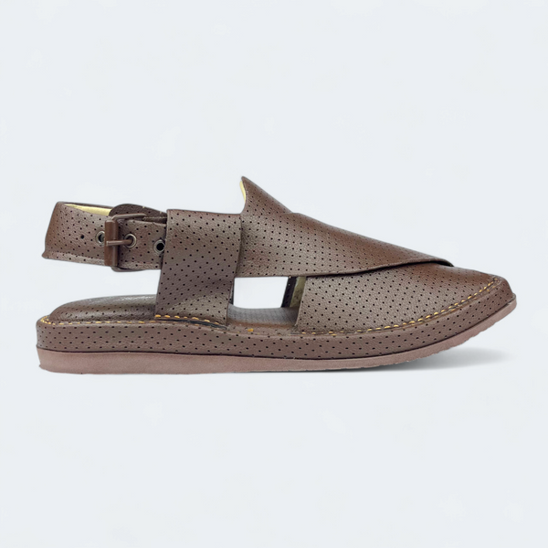 Premium Kaptan Handmade Medicated Chappal Dotted Brown