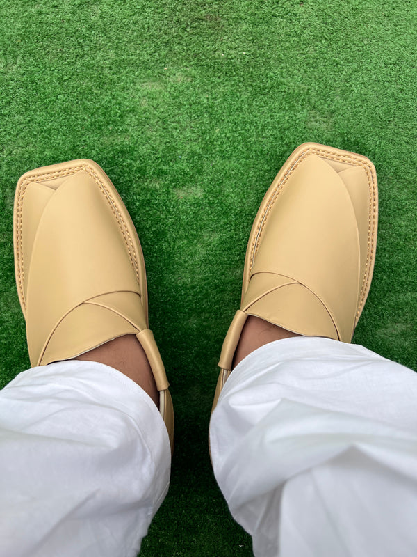 Modern Kaptan Lightweight Medicated Chappal Genuine Gold
