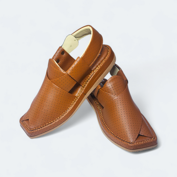 Premium Kaptan Handmade Medicated Chappal Dotted Mustard