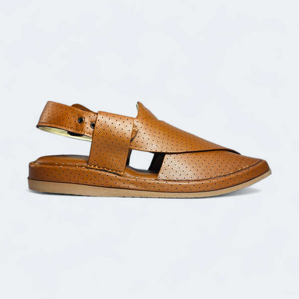 Premium Kaptan Handmade Medicated Chappal Dotted Mustard